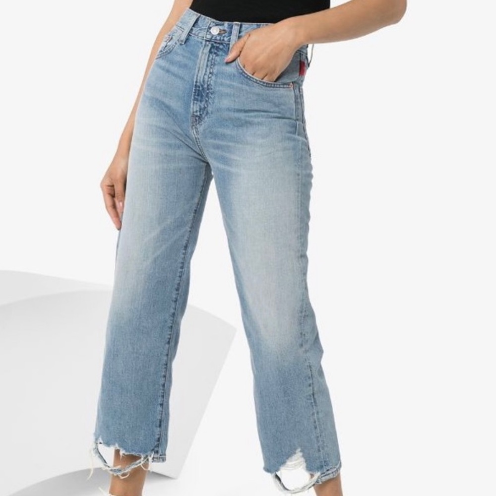 Denimist Distressed Wide Leg Jeans